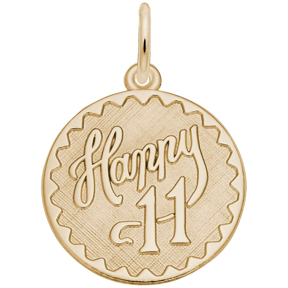 Happy Eleven Disc Charm - Unique Personalized Jewelry Gift 4251