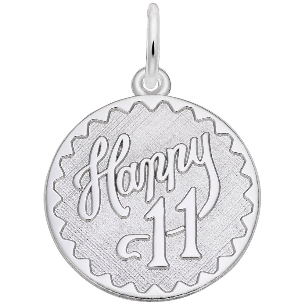 Happy Eleven Disc Charm - Unique Personalized Jewelry Gift 4251