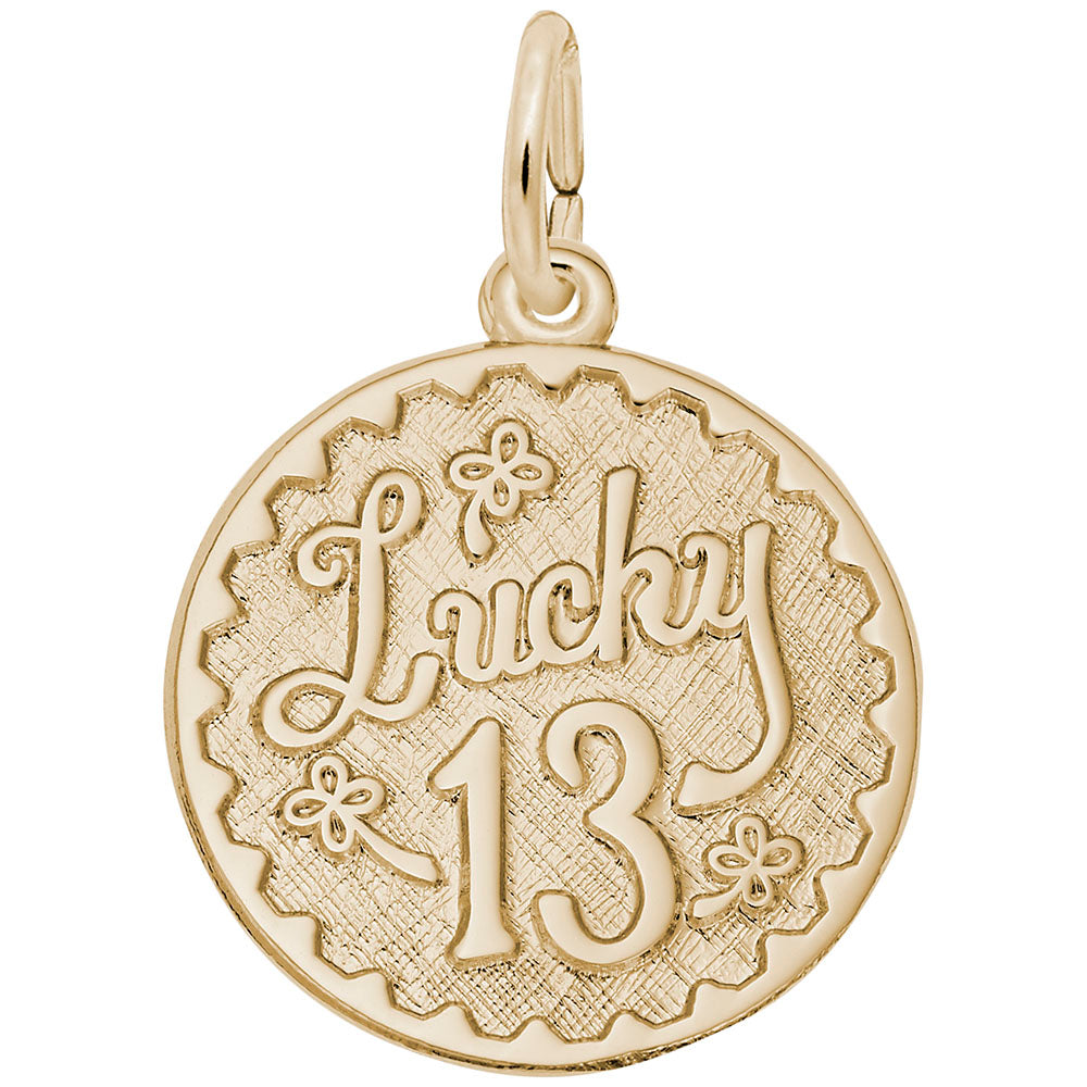 Lucky Thirteen Disc Charm - Unique Personalized Jewelry Gift 4253