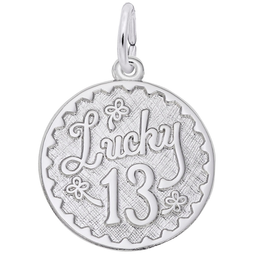 Lucky Thirteen Disc Charm - Unique Personalized Jewelry Gift 4253