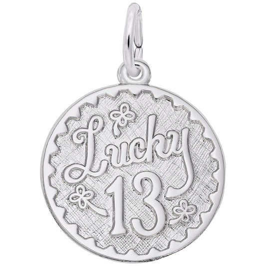 Lucky Thirteen Disc Charm - Unique Personalized Jewelry Gift 4253
