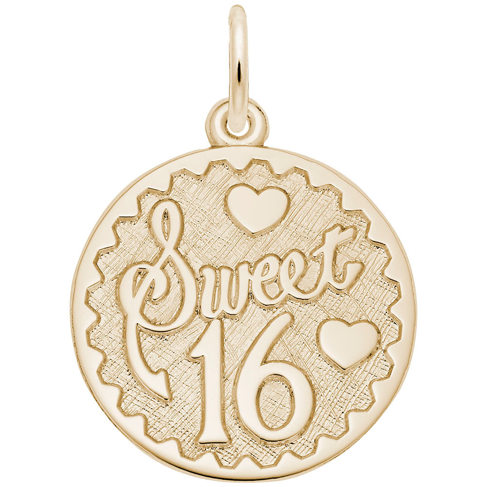 Sweet 16 Disc Charm - Celebrate Milestones with Elegant Jewelry 4256