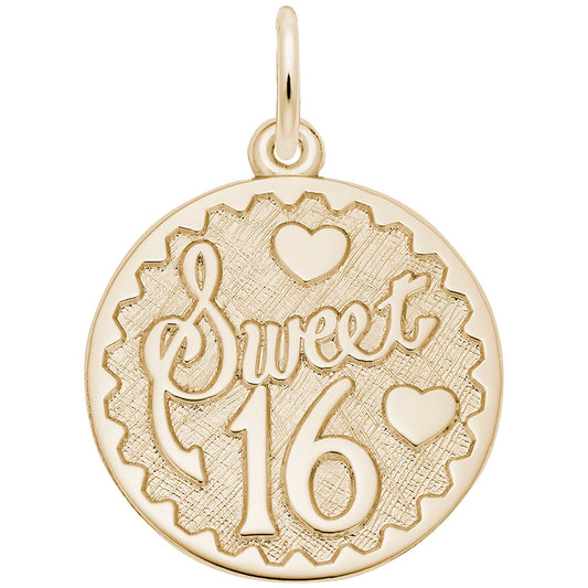 Sweet 16 Disc Charm - Celebrate Milestones with Elegant Jewelry 4256