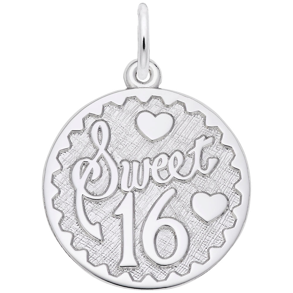 Sweet 16 Disc Charm - Celebrate Milestones with Elegant Jewelry 4256