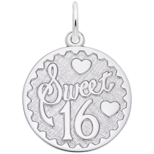 Sweet 16 Disc Charm - Celebrate Milestones with Elegant Jewelry 4256