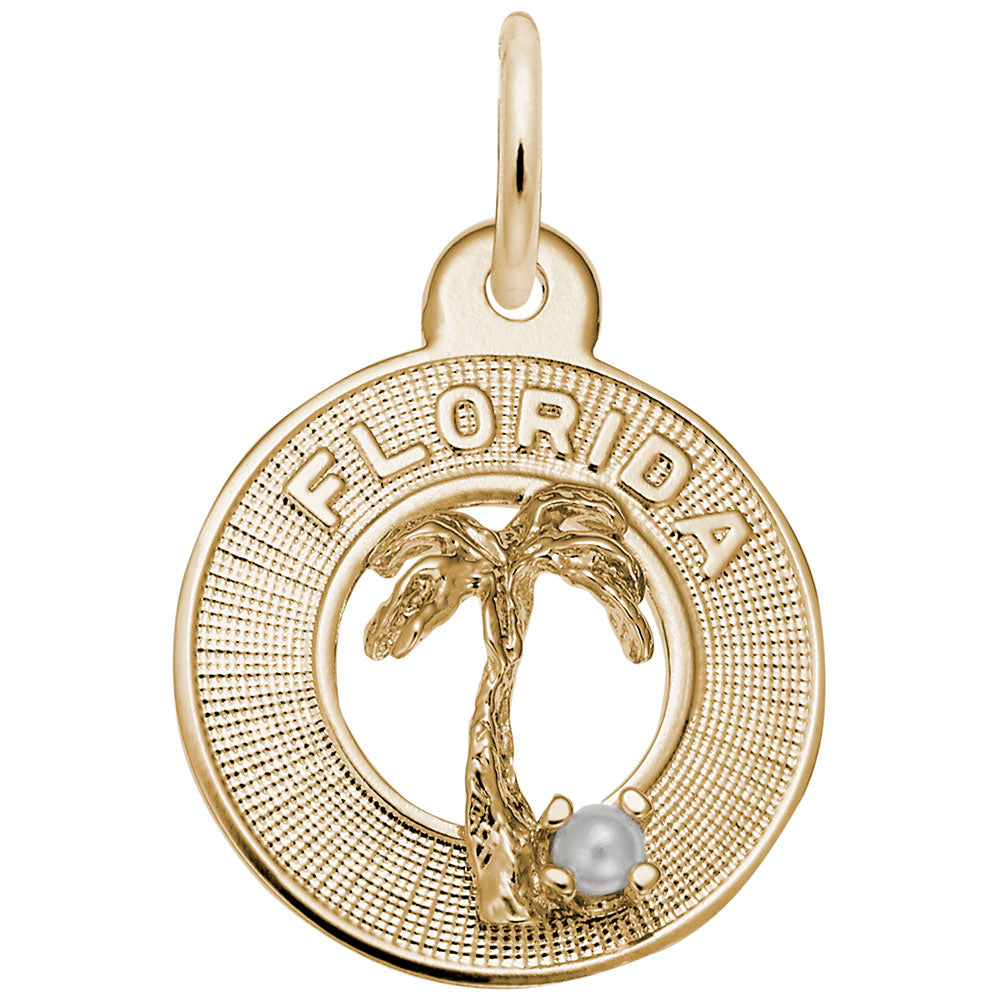 Small Florida Palm Tree Ring Charm - Nautical Jewelry Accessory 4394