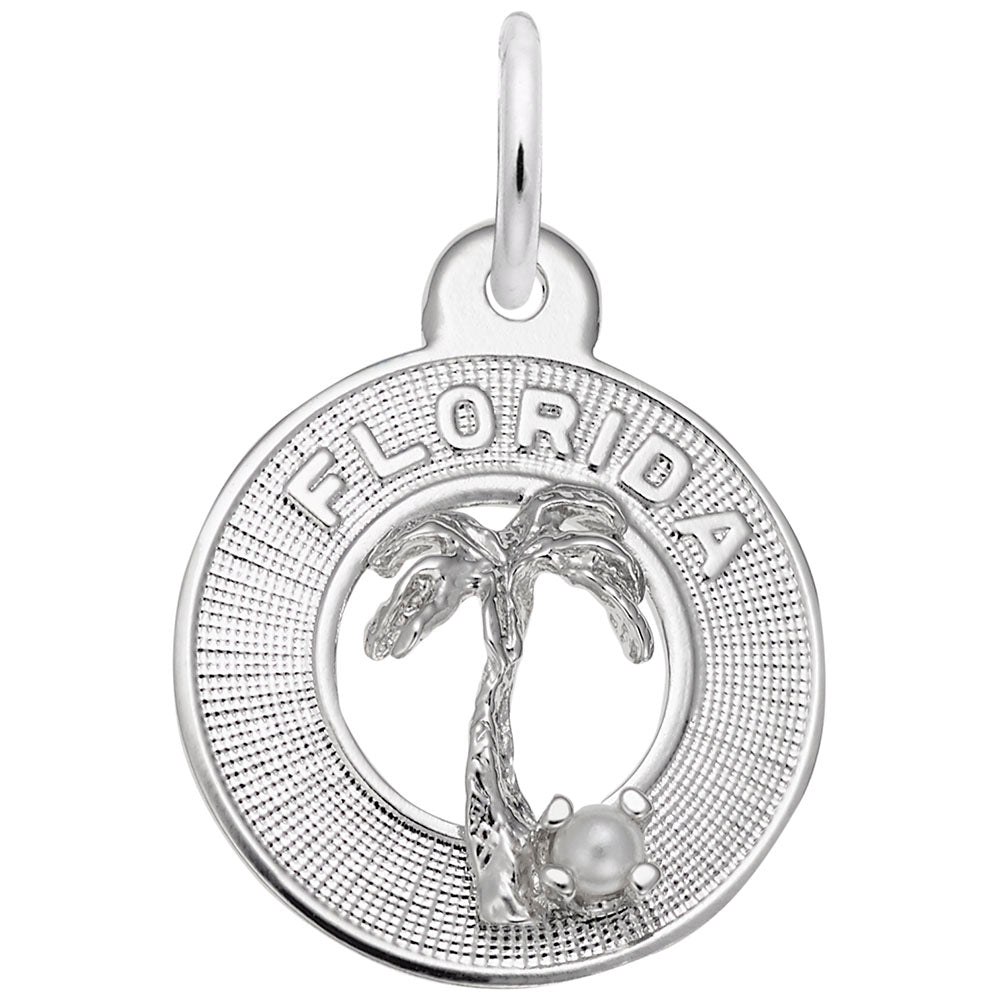 Small Florida Palm Tree Ring Charm - Nautical Jewelry Accessory 4394