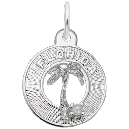 Small Florida Palm Tree Ring Charm - Nautical Jewelry Accessory 4394