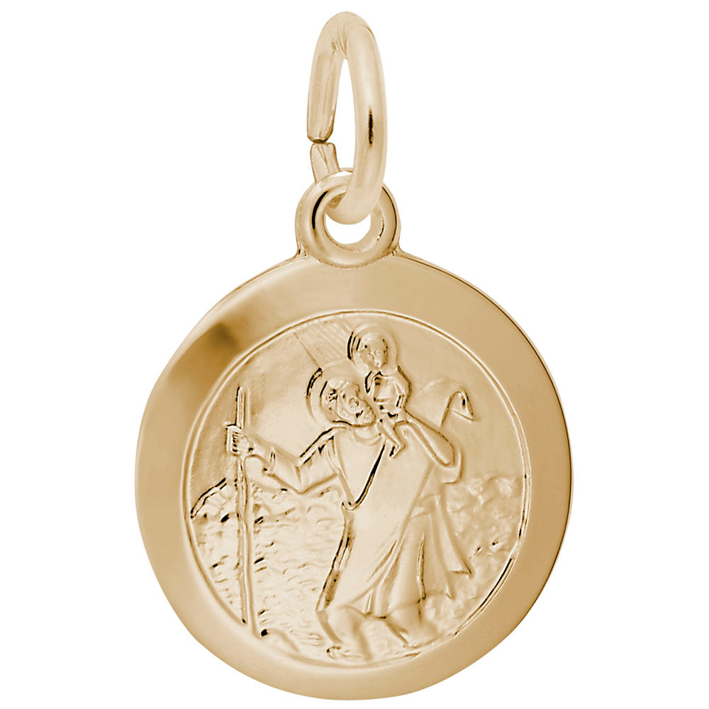 Small St. Christopher Disc Charm - Faith-Inspired Jewelry Gift 4434