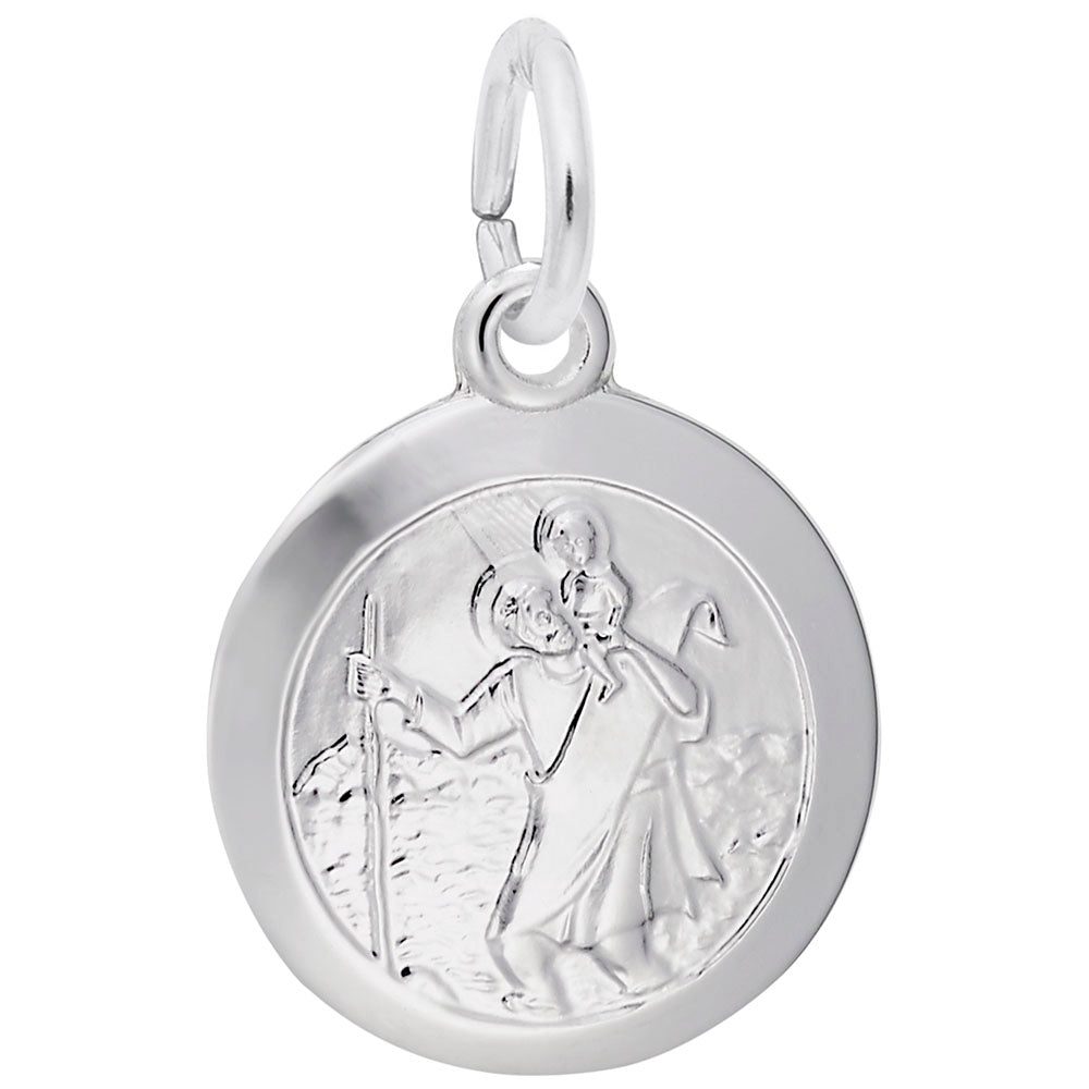 Small St. Christopher Disc Charm - Faith-Inspired Jewelry Gift 4434