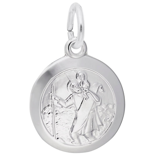 Small St. Christopher Disc Charm - Faith-Inspired Jewelry Gift 4434