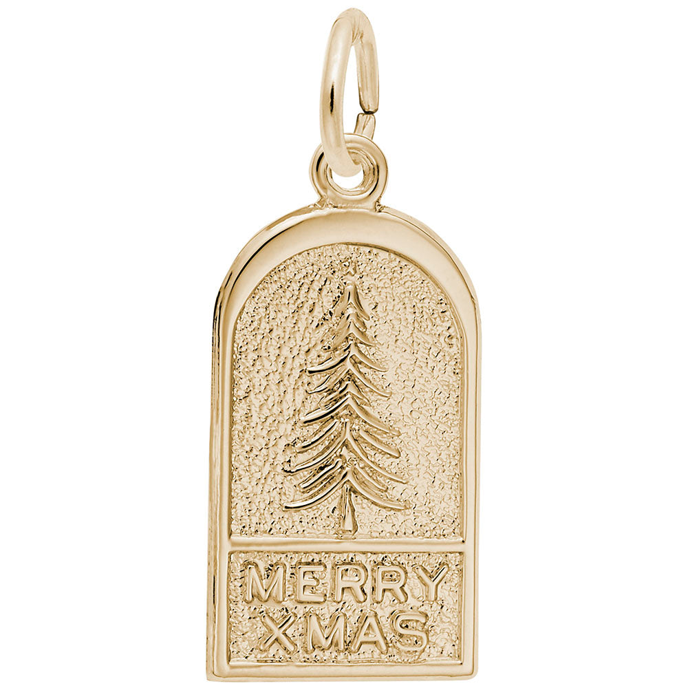 Merry Xmas Tree Charm - Festive Holiday Jewelry for Christmas 4446