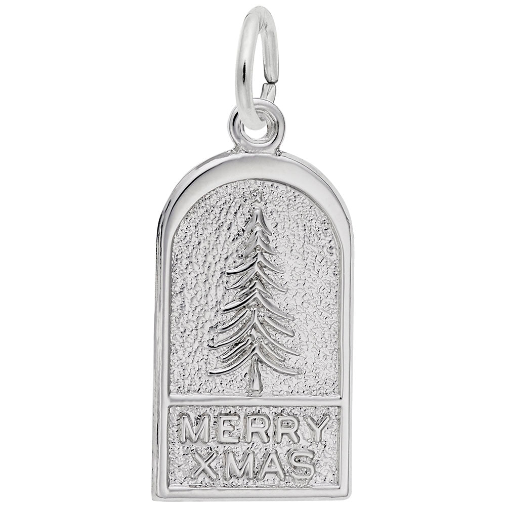 Merry Xmas Tree Charm - Festive Holiday Jewelry for Christmas 4446