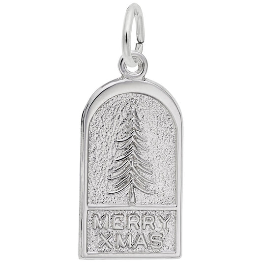 Merry Xmas Tree Charm - Festive Holiday Jewelry for Christmas 4446