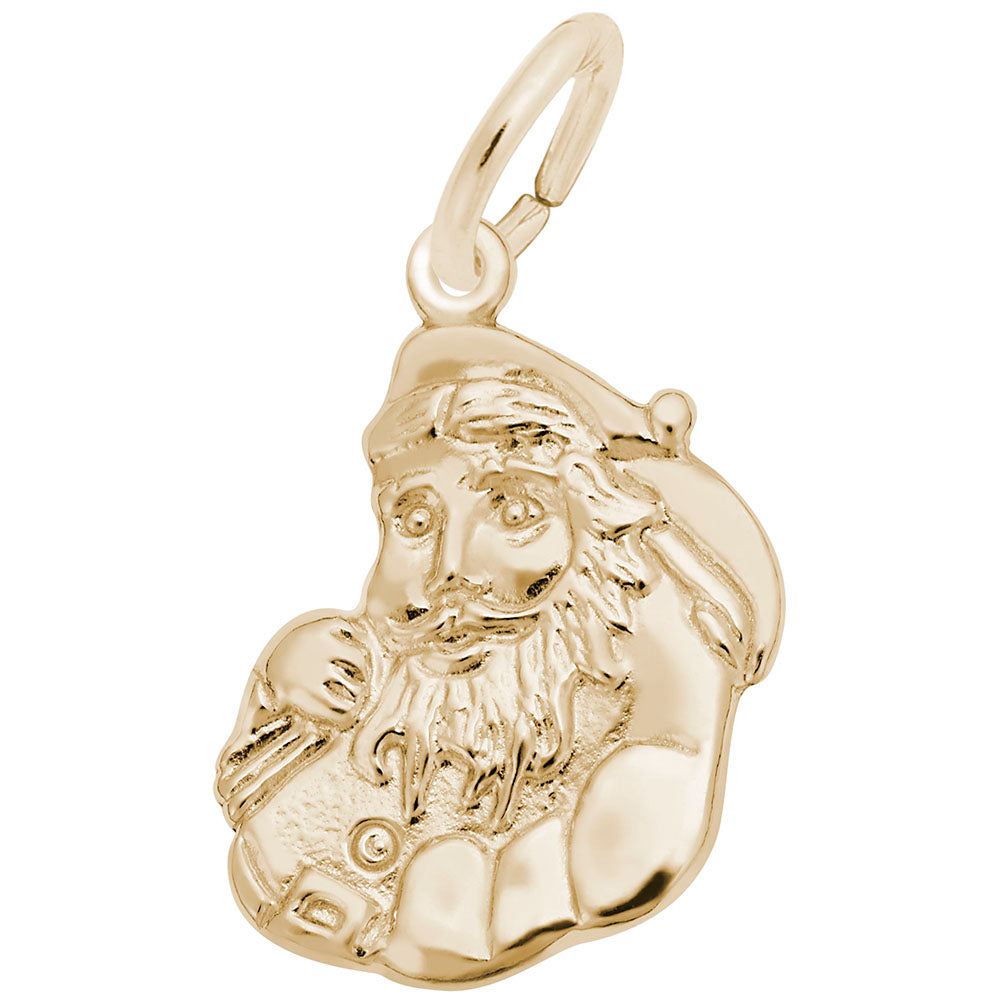 Flat Santa Charm for Christmas - Festive Holiday Jewelry Accessory 4486