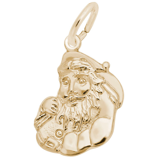 Flat Santa Charm for Christmas - Festive Holiday Jewelry Accessory 4486