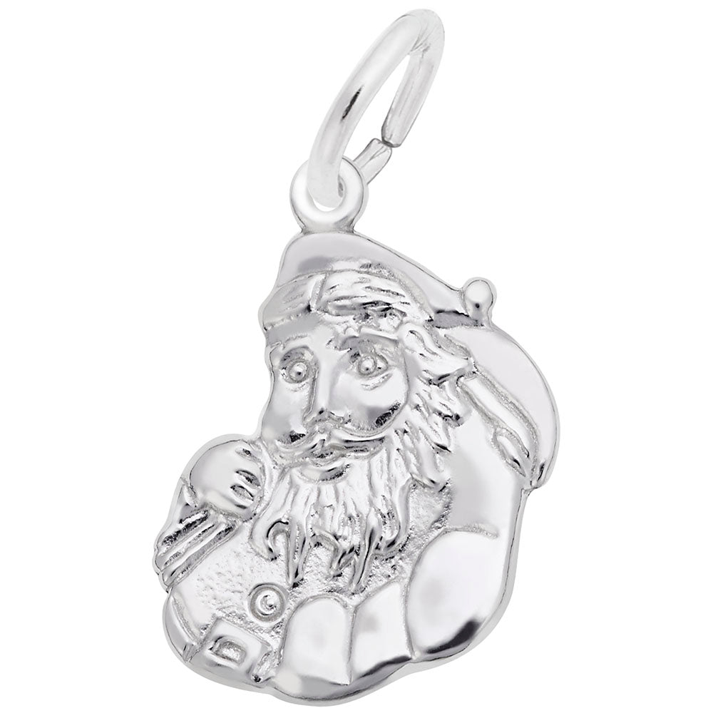 Flat Santa Charm for Christmas - Festive Holiday Jewelry Accessory 4486