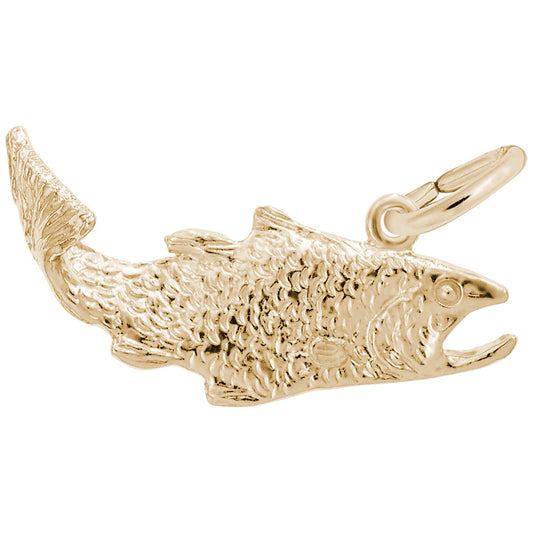 Handcrafted Salmon Fish Charm - Nautical Sea Life Jewelry 4503