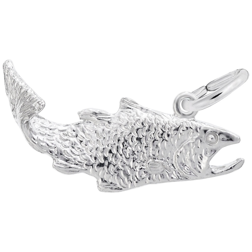 Handcrafted Salmon Fish Charm - Nautical Sea Life Jewelry 4503