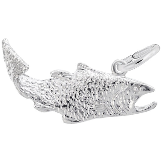 Handcrafted Salmon Fish Charm - Nautical Sea Life Jewelry 4503