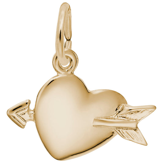 Love Struck Heart Charm - Elegant Silhouette Disc Jewelry 4510
