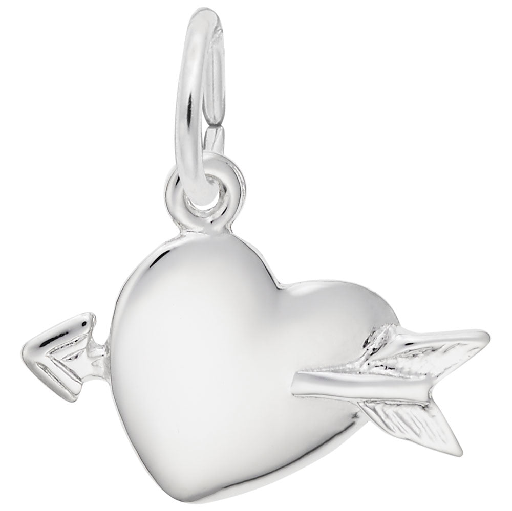 Love Struck Heart Charm - Elegant Silhouette Disc Jewelry 4510