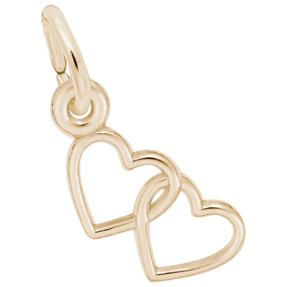 Two Open Hearts Accent Charm - Elegant Silhouette Jewelry 4512