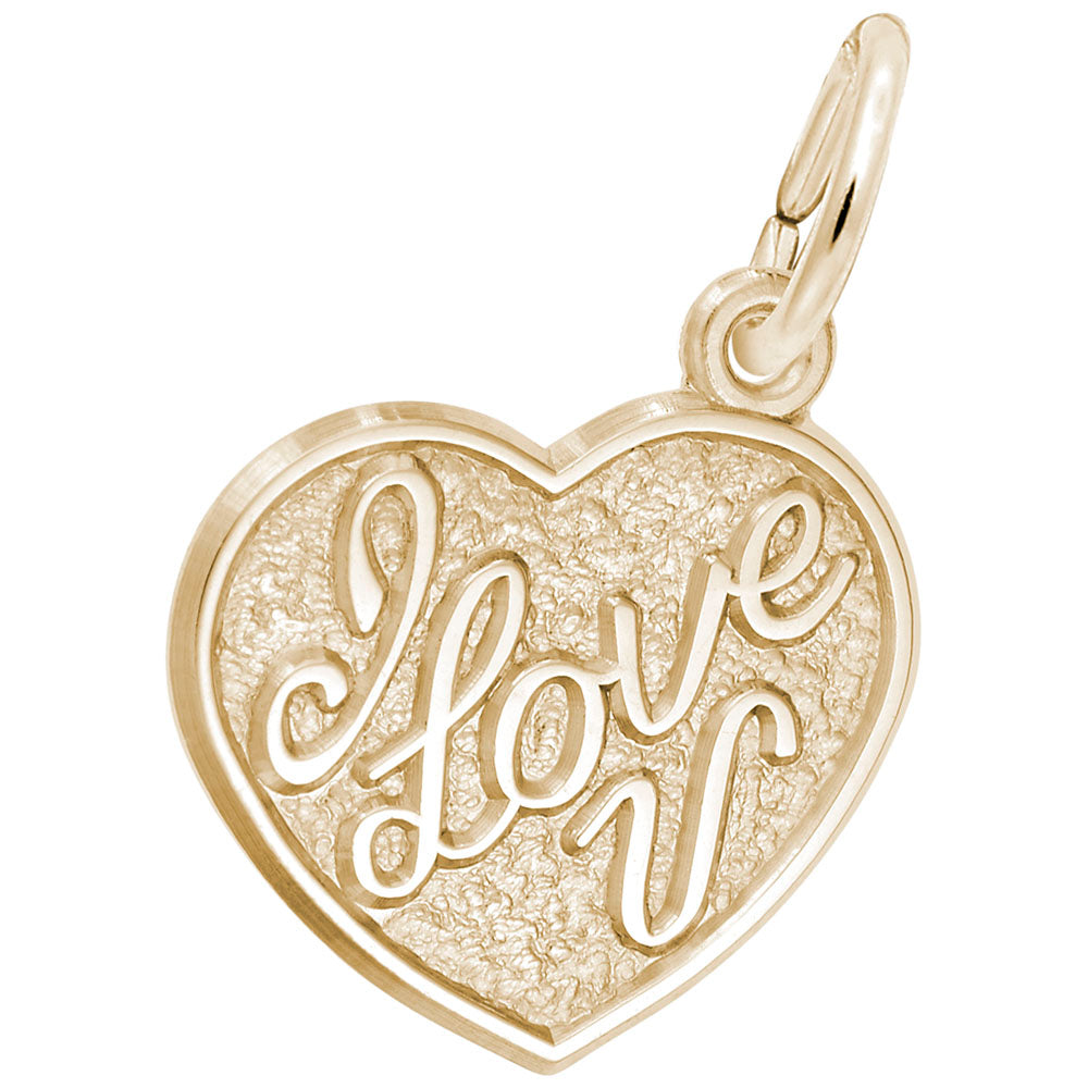 I Love You Heart Charm - Elegant Disc Silhouette Jewelry Gift 4515