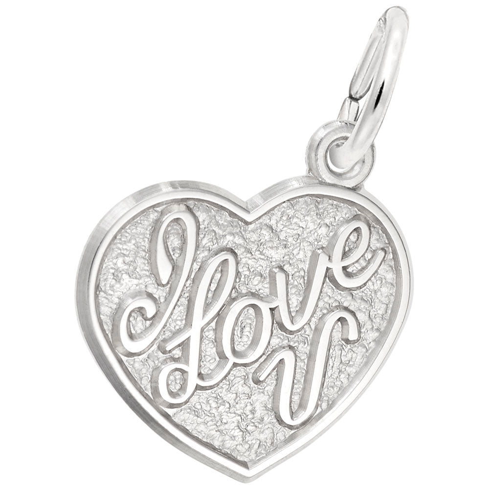 I Love You Heart Charm - Elegant Disc Silhouette Jewelry Gift 4515