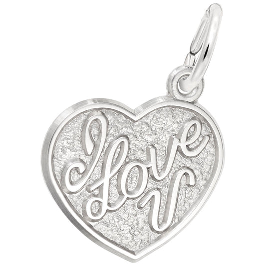 I Love You Heart Charm - Elegant Disc Silhouette Jewelry Gift 4515