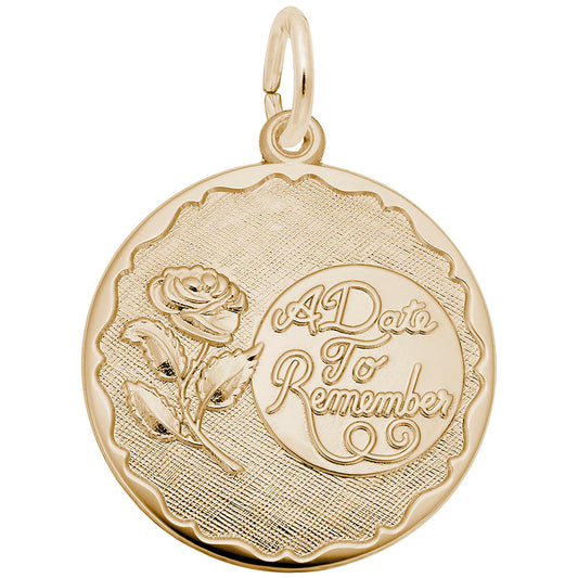 Personalized Rose Disc Charm for Special Date Remembrance 4555