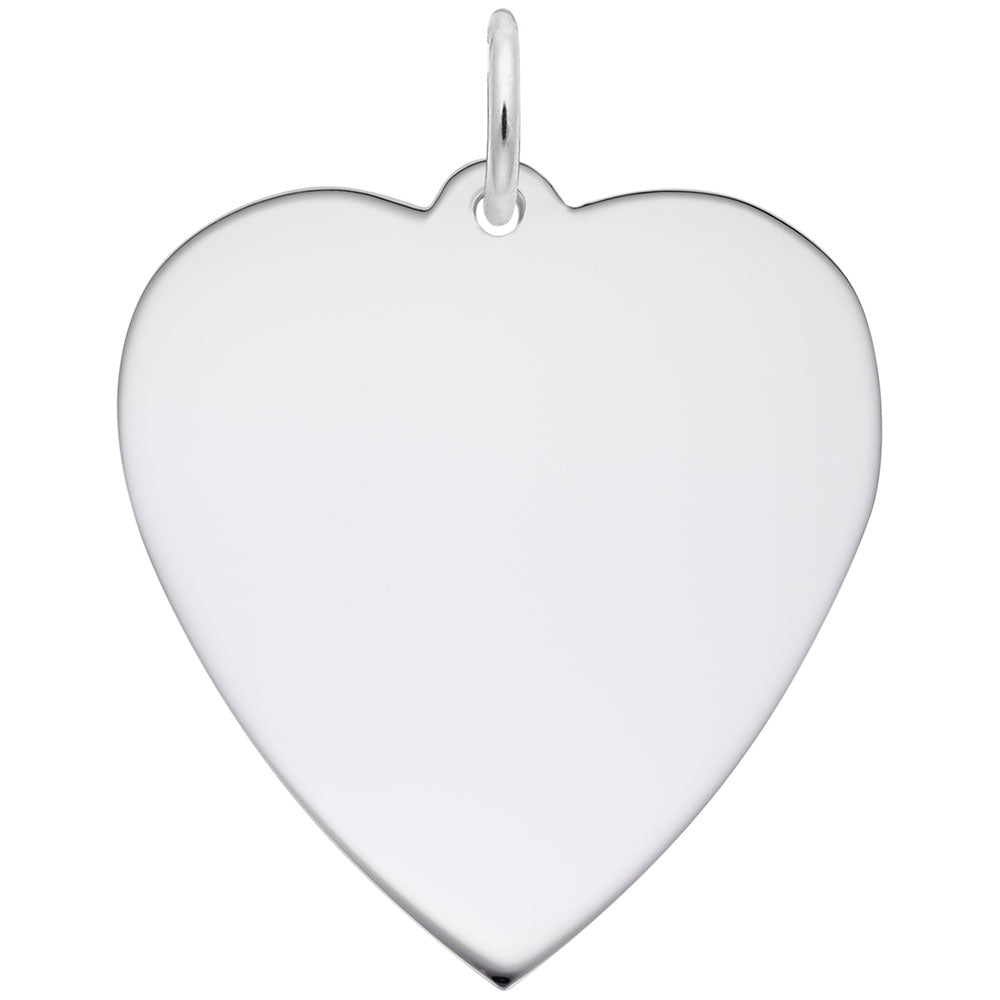 Large Classic Heart Charm - Elegant Silhouette Disc Jewelry 4606