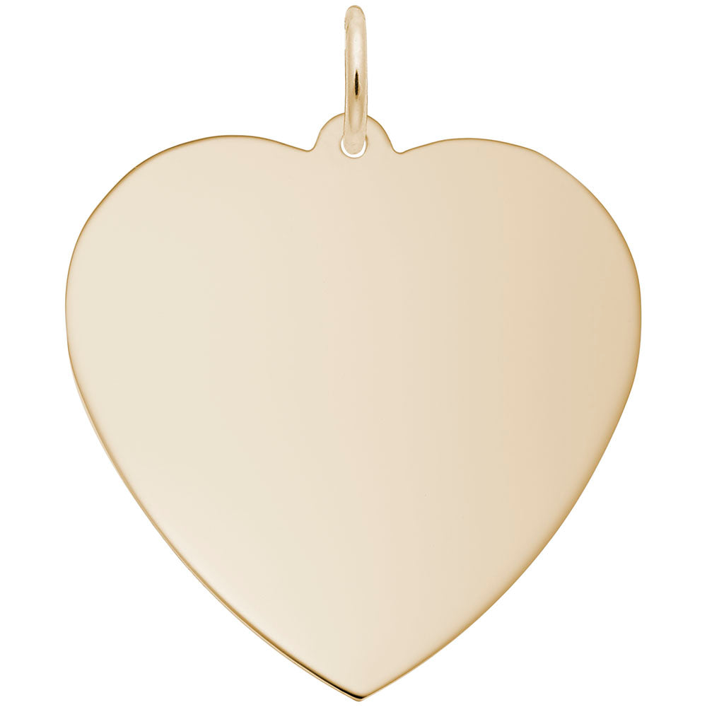 Extra Large Classic Heart Charm - Elegant Silhouette Design 4607