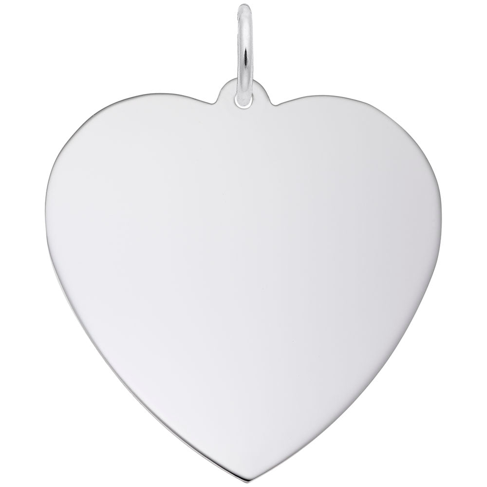 Extra Large Classic Heart Charm - Elegant Silhouette Design 4607