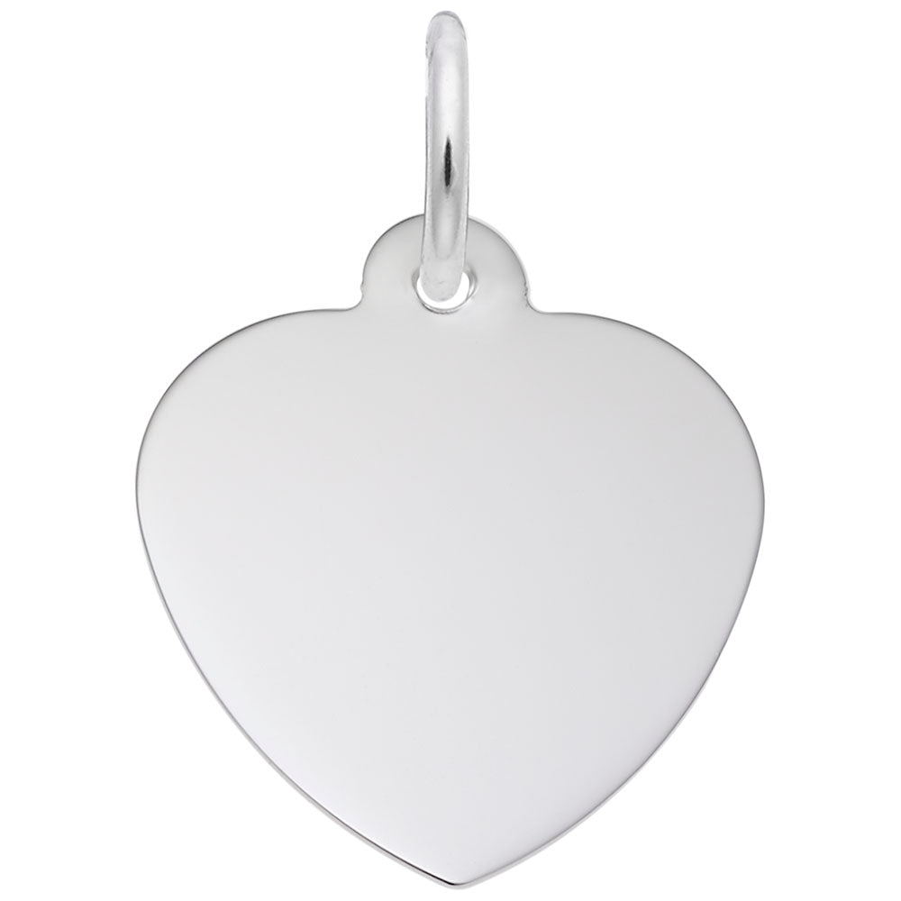 Petite Classic Heart Charm - Elegant Silver Disc Jewelry Accessory 4608