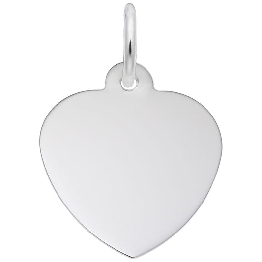 Petite Classic Heart Charm - Elegant Silver Disc Jewelry Accessory 4608