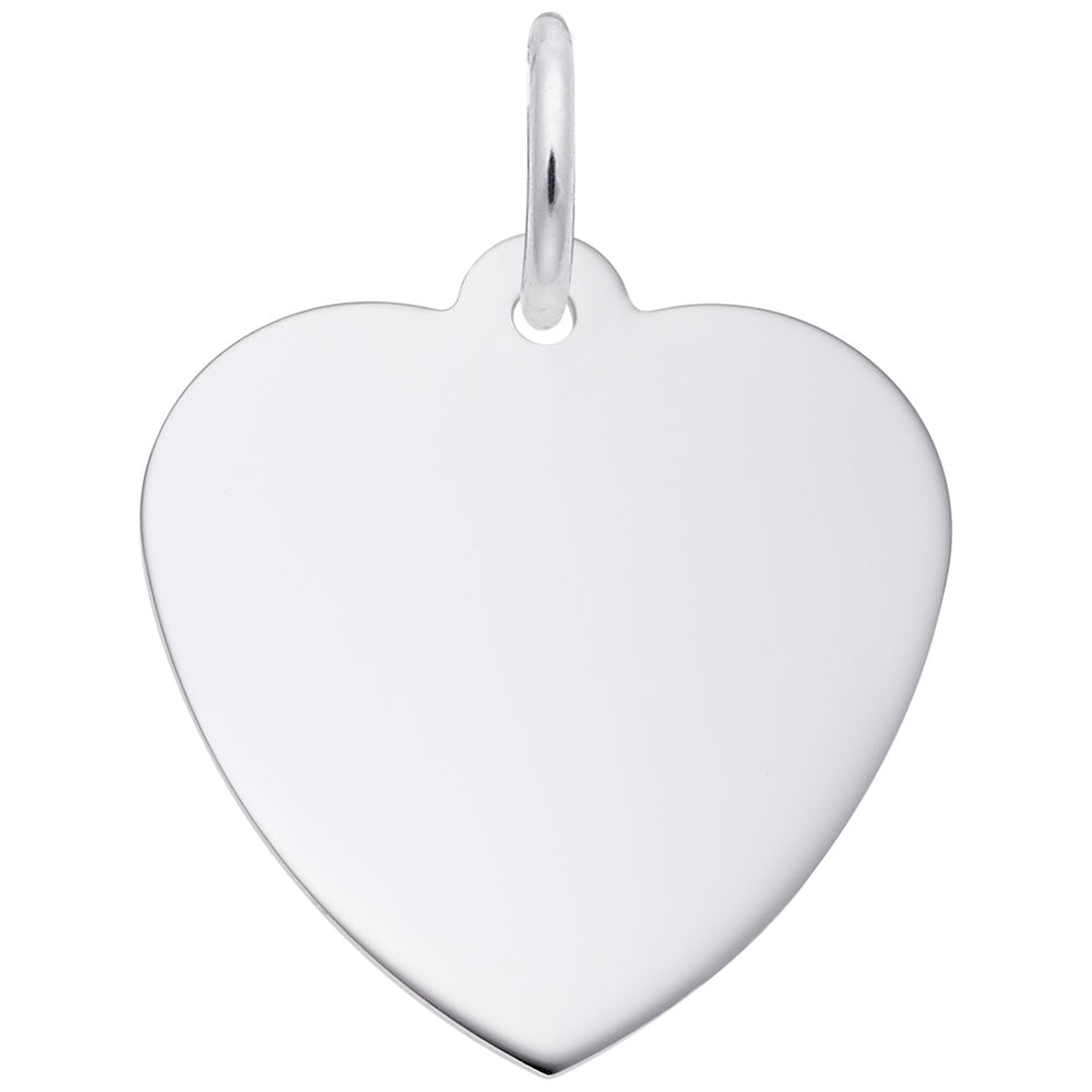 Small Classic Heart Charm - Elegant Silver Disc Pendant Jewelry 4609