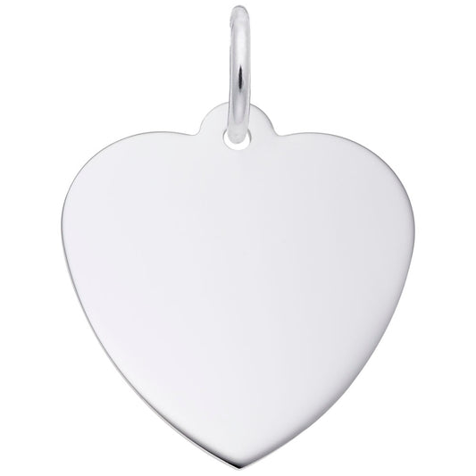 Small Classic Heart Charm - Elegant Silver Disc Pendant Jewelry 4609