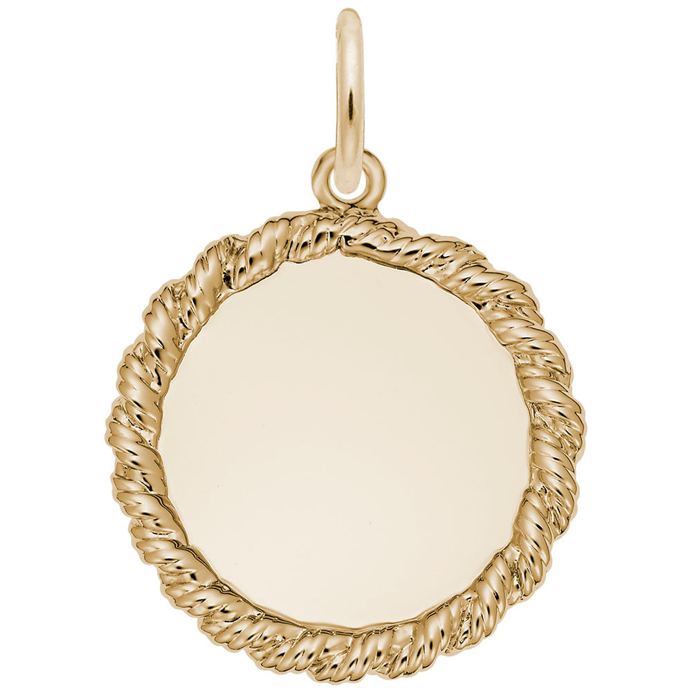 Extra Small Twisted Rope Disc Charm for Personalized Jewelry 4618