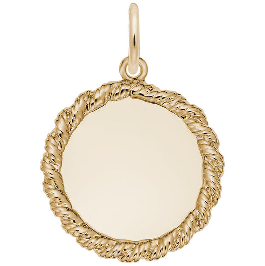 Extra Small Twisted Rope Disc Charm for Personalized Jewelry 4618