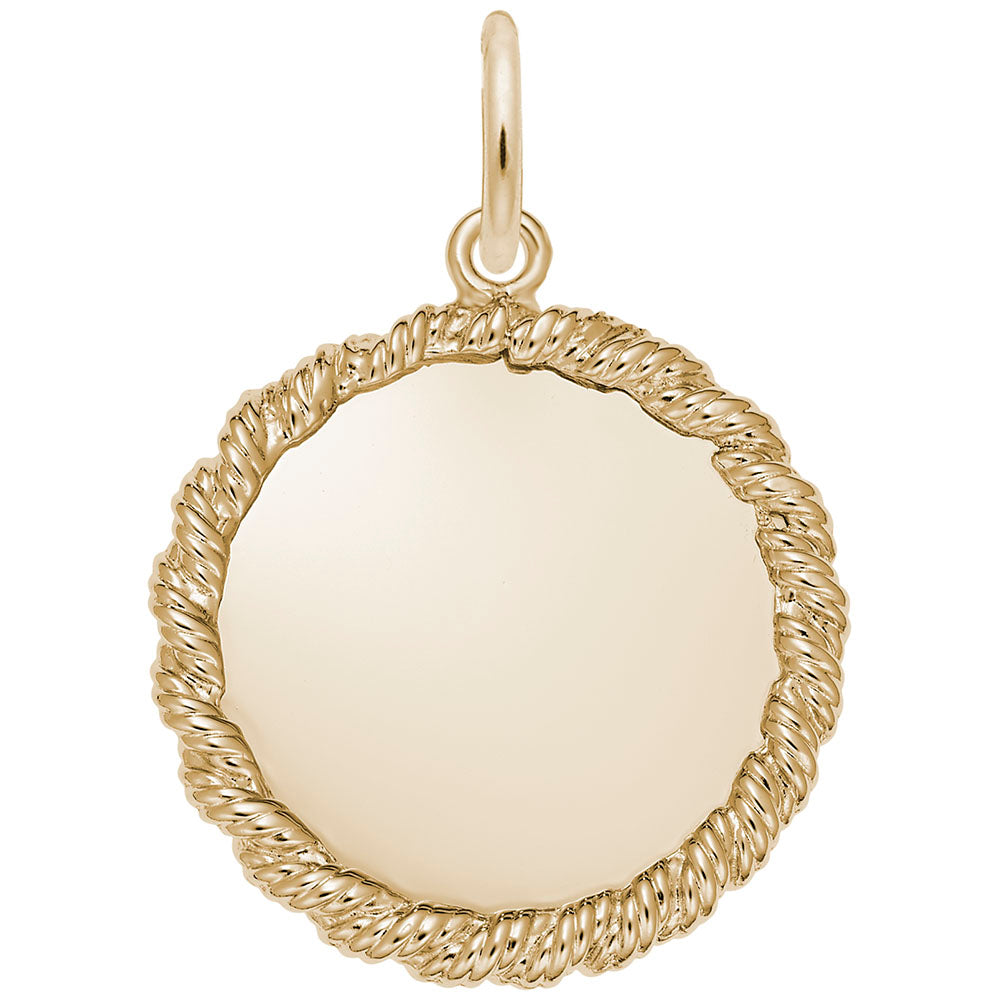 Small Twisted Rope Disc Charm for Personalized Jewelry Design 4619