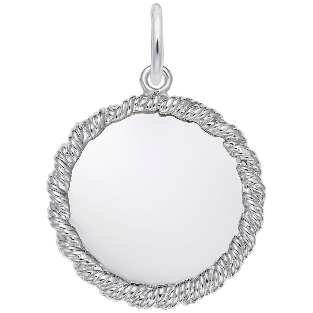 Small Twisted Rope Disc Charm for Personalized Jewelry Design 4619