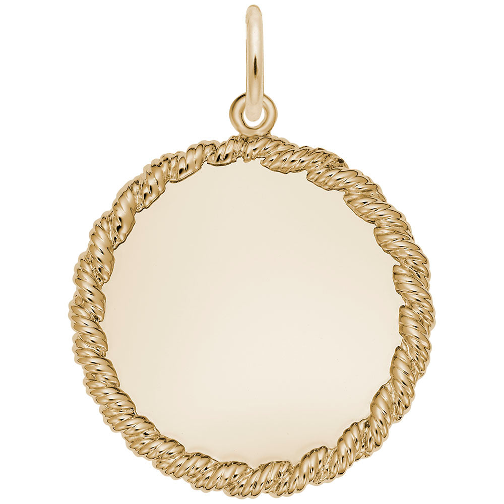 Medium Twisted Rope Disc Charm - Elegant Customizable Jewelry 4620