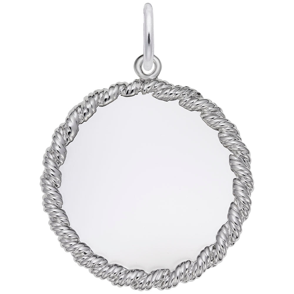 Medium Twisted Rope Disc Charm - Elegant Customizable Jewelry 4620