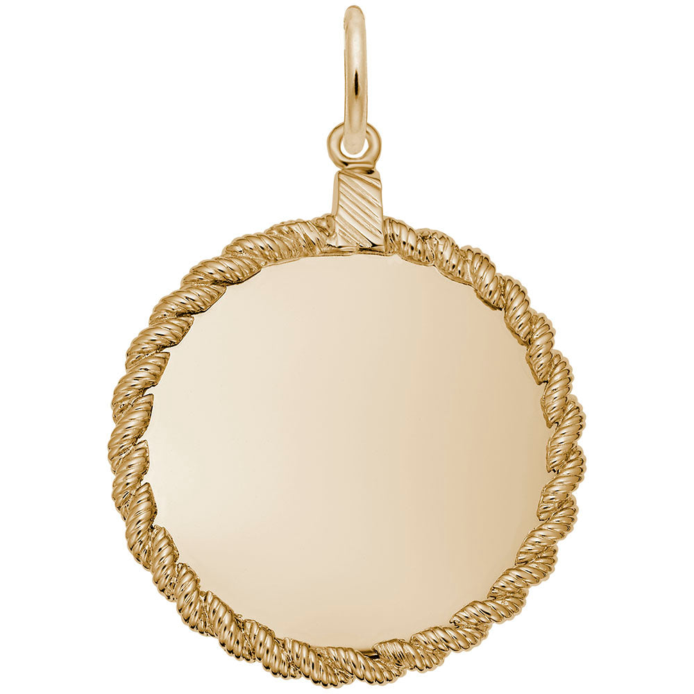 Large Twisted Rope Disc Charm for Personalized Jewelry Designs 4621