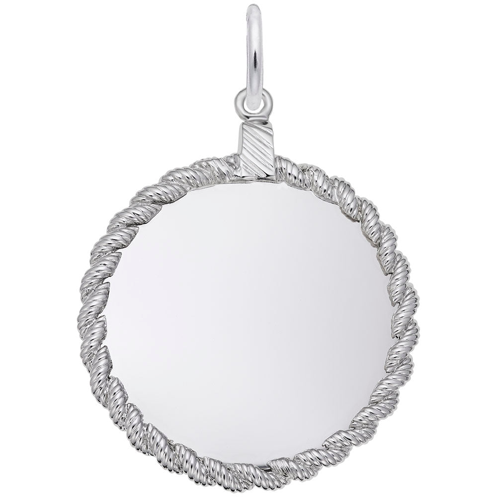 Large Twisted Rope Disc Charm for Personalized Jewelry Designs 4621