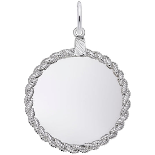 Large Twisted Rope Disc Charm for Personalized Jewelry Designs 4621