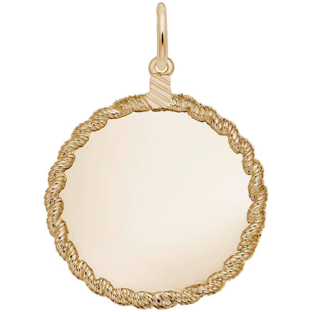 Extra Large Twisted Rope Disc Charm for Personalized Jewelry 4622