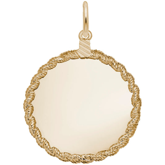 Extra Large Twisted Rope Disc Charm for Personalized Jewelry 4622