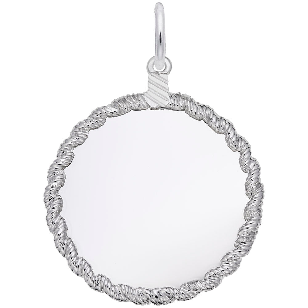 Extra Large Twisted Rope Disc Charm for Personalized Jewelry 4622